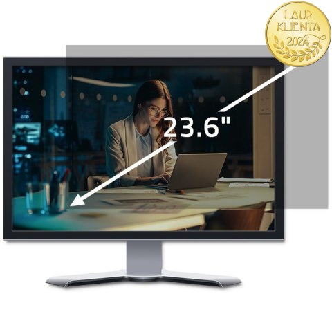 Qoltec Filtr prywatyzujący RODO 23.6" | 16:9 | Ochrona wzroku | Panoramiczny