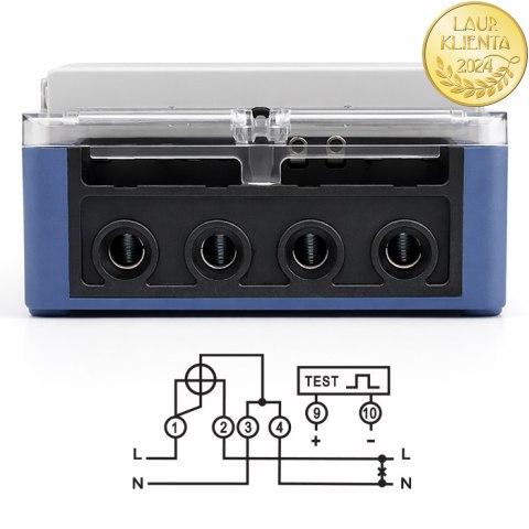 Qoltec Jednofazowy elektroniczny licznik prądu | miernik zużycia energii | 230V | 5(60)A | LCD