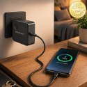 Qoltec Ładowarka sieciowa GaN Super Fast 100W | USB-C PD | 5-20V | 3-5A | Laptop | MacBook | Smartfon | kabel 1.8m
