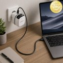 Qoltec Ładowarka sieciowa GaN Super Fast 65W | USB-C PD PPS | 5-20V | 3-3.25A | Laptop | MacBook | Smartfon | wysuwany kabel