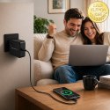 Qoltec Ładowarka sieciowa GaN Super Fast 65W | USB-C PD PPS | 5-21V | 3-3.25A | Laptop | MacBook | Smartfon | kabel 1.8m