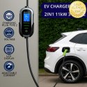 Qoltec Mobilna ładowarka do samochodu elektrycznego EV i hybryd z regulacją 2w1 Typ2 | 11kW | 400V | CEE 16A | Wi-fi | TUYA | SM