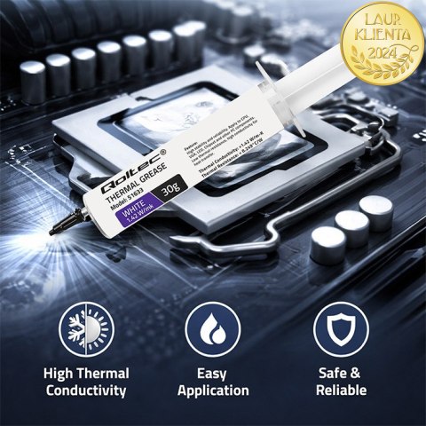 Qoltec Pasta termoprzewodząca 1.42 W/m-K | 30g | Biała