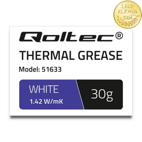 Qoltec Pasta termoprzewodząca 1.42 W/m-K | 30g | Biała