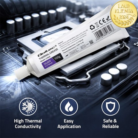 Qoltec Pasta termoprzewodząca 3.17 W/m-K | 100g | Srebrna