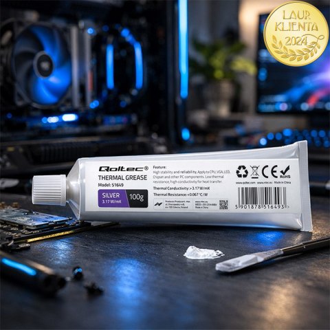 Qoltec Pasta termoprzewodząca 3.17 W/m-K | 100g | Srebrna