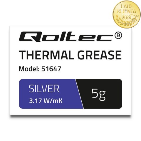 Qoltec Pasta termoprzewodząca 3.17 W/m-K | 5g | Srebrna