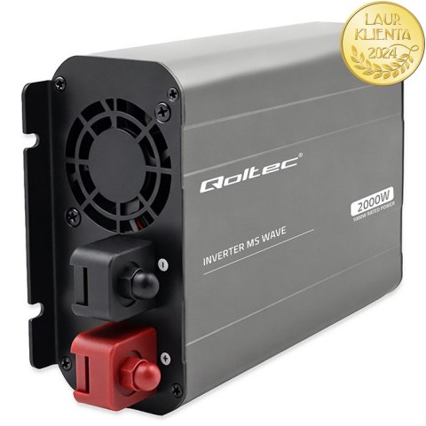 Qoltec Przetwornica napięcia MS Wave | 12V na 230V | 1000/2000W | USB | Kompatybilna z LiFePO4 GEL AGM