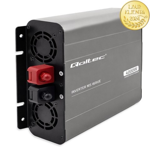Qoltec Przetwornica napięcia MS Wave | 12V na 230V | 2000/4000W | USB | Kompatybilna z LiFePO4 GEL AGM