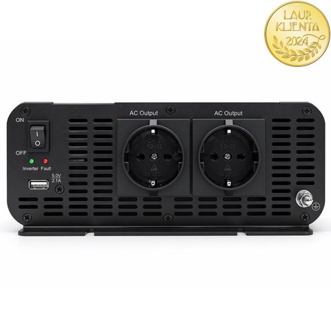 Qoltec Przetwornica napięcia MS Wave | 12V na 230V | 2000/4000W | USB | Kompatybilna z LiFePO4 GEL AGM