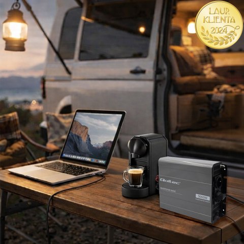 Qoltec Przetwornica napięcia MS Wave | 12V na 230V | 2500/5000W | USB | Kompatybilna z LiFePO4 GEL AGM