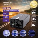 Qoltec Przetwornica napięcia MS Wave | 12V na 230V | 300/600W | USB | Kompatybilna z LiFePO4 GEL AGM