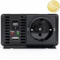 Qoltec Przetwornica napięcia MS Wave | 12V na 230V | 300/600W | USB | Kompatybilna z LiFePO4 GEL AGM