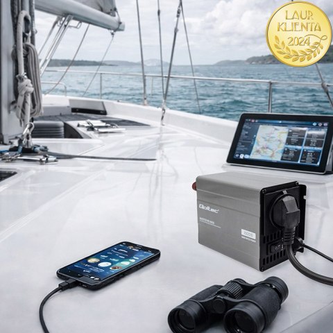 Qoltec Przetwornica napięcia MS Wave | 12V na 230V | 500/1000W | USB | Kompatybilna z LiFePO4 GEL AGM