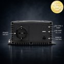 Qoltec Przetwornica napięcia Pure Sine Wave | 12V na 230V | 1000/2000W | LCD | USB | USB-C | Kompatybilna z LiFePO4 GEL AGM