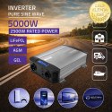 Qoltec Przetwornica napięcia Pure Sine Wave | 12V na 230V | 2500/5000W | LCD | USB | USB-C | Kompatybilna z LiFePO4 GEL AGM