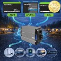 Qoltec Przetwornica napięcia Pure Sine Wave | 12V na 230V | 3000/6000W | LCD | USB | USB-C | Kompatybilna z LiFePO4 GEL AGM