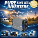Qoltec Przetwornica napięcia Pure Sine Wave | 12V na 230V | 3000/6000W | LCD | USB | USB-C | Kompatybilna z LiFePO4 GEL AGM