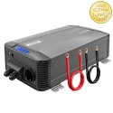 Qoltec Przetwornica napięcia Pure Sine Wave | 12V na 230V | 3000/6000W | LCD | USB | USB-C | Kompatybilna z LiFePO4 GEL AGM