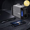 Qoltec Przetwornica napięcia Pure Sine Wave | 12V na 230V | 300/600W | LCD | USB | USB-C | Kompatybilna z LiFePO4 GEL AGM