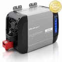Qoltec Przetwornica napięcia Pure Sine Wave | 12V na 230V | 300/600W | LCD | USB | USB-C | Kompatybilna z LiFePO4 GEL AGM