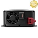 Qoltec Przetwornica napięcia Pure Sine Wave | 12V na 230V | 300/600W | LCD | USB | USB-C | Kompatybilna z LiFePO4 GEL AGM