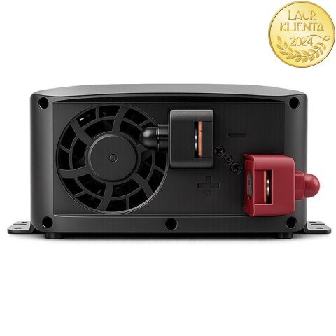 Qoltec Przetwornica napięcia Pure Sine Wave | 12V na 230V | 300/600W | LCD | USB | USB-C | Kompatybilna z LiFePO4 GEL AGM