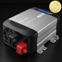 Qoltec Przetwornica napięcia Pure Sine Wave | 12V na 230V | 300/600W | LCD | USB | USB-C | Kompatybilna z LiFePO4 GEL AGM