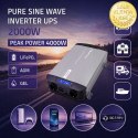 Qoltec Przetwornica napięcia Pure Sine Wave z UPS | 12V na 230V | 2000/4000W | LCD | USB | USB-C | Kompatybilna z LiFePO4 GEL AG