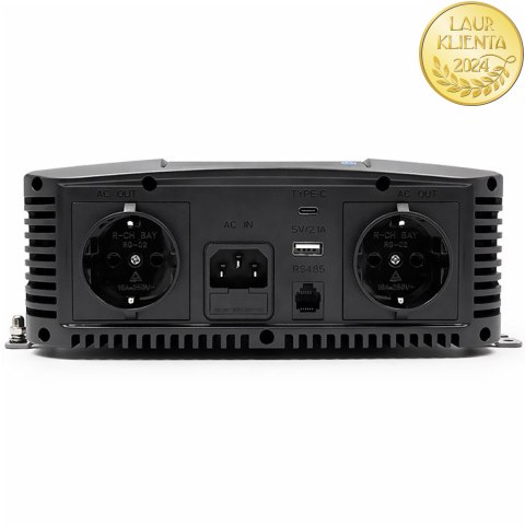 Qoltec Przetwornica napięcia Pure Sine Wave z UPS | 12V na 230V | 2000/4000W | LCD | USB | USB-C | Kompatybilna z LiFePO4 GEL AG