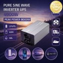 Qoltec Przetwornica napięcia Pure Sine Wave z UPS | 12V na 230V | 4000/8000W | USB | Kompatybilna z LiFePO4 GEL AGM