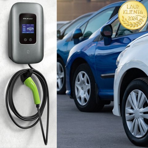 Qoltec Stacja ładowania EV Typ2 do samochodu elektrycznego i hybryd | 3 fazy | 22kW | 32A | Wi-fi | LCD | RFID | Smart life | T
