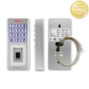 Qoltec Zamek szyfrowy Oberon z czytnikiem linii papilarnych | RFID | kod | karta | brelok | dzwonek | IP68 | EM