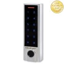 Qoltec Zamek szyfrowy dotykowy Titan z czytnikiem linii papilarnych | RFID | BT 4.0 | kod | karta | brelok | dzwonek | IP68 | EM