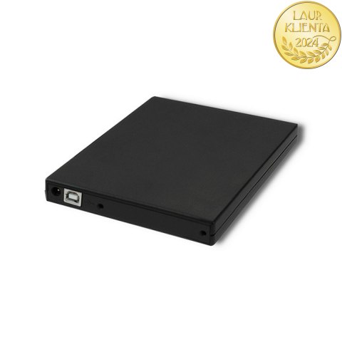 Qoltec Zewnętrzny Napęd Nagrywarka Odtwarzacz płyt CD DVD | USB 2.0 | Czarny