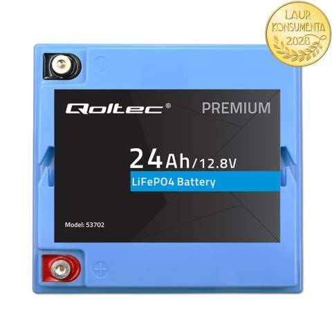 Qoltec Akumulator LiFePO4 Litowo-Żelazowo-Fosforanowy | 12.8V | 24Ah | 307.2Wh | BMS