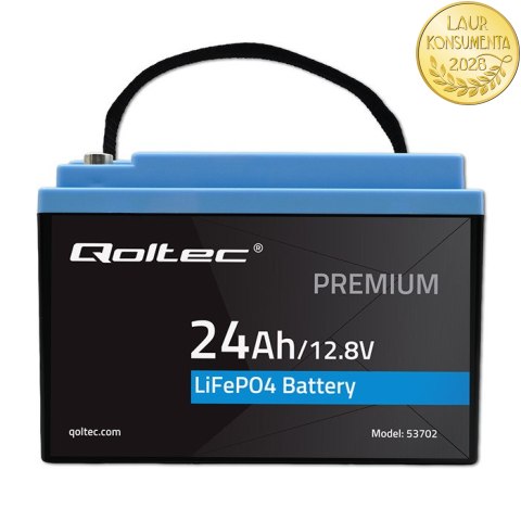 Qoltec Akumulator LiFePO4 Litowo-Żelazowo-Fosforanowy | 12.8V | 24Ah | 307.2Wh | BMS