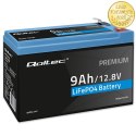 Qoltec Akumulator LiFePO4 Litowo-Żelazowo-Fosforanowy | 12.8V | 9Ah | 115.2Wh | BMS