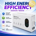 Qoltec Automatyczny Stabilizator napięcia AVR 3000VA | 1800W | Compact | Toroidalny transformator
