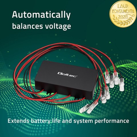 Qoltec Balanser napięcia 48V do akumulatorów 4 x 12V | 10A | LiFePO4 AGM GEL