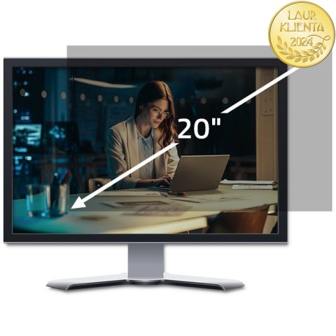 Qoltec Filtr prywatyzujący RODO 20" | 16:10 | Ochrona wzroku | Panoramiczny