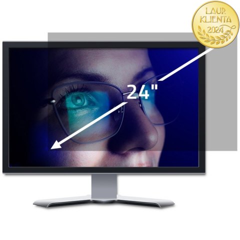 Qoltec Filtr prywatyzujący RODO 24" | 16:10 | Ochrona wzroku | Panoramiczny