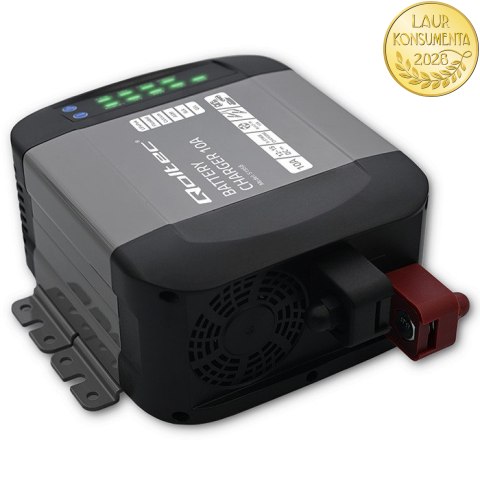 Qoltec Inteligentna ładowarka Monolith do akumulatorów LiFePO4 AGM GEL SLA | 10A | 12V