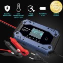 Qoltec Inteligentna ładowarka do akumulatora STD AGM GEL LiFePO4 | Prostownik z funkcją naprawy |12-24V |10A | LCD | 9 - stopnio