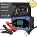 Qoltec Inteligentna ładowarka do akumulatora STD AGM GEL LiFePO4 | Prostownik z funkcją naprawy |12-24V |10A | LCD | 9 - stopnio