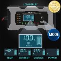 Qoltec Inteligentna mikroprocesorowa ładowarka 12V 10A | Prostownik z funkcją naprawy do akumulatora AGM GEL LiFePO4 | LCD