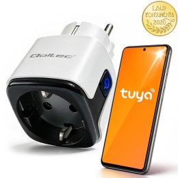 Qoltec Inteligentne gniazdko Wi-Fi 16A | Timer | Watomierz | Tuya | Smart Life | Amazon Alexa | Google assistant
