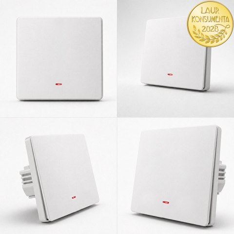 Qoltec Inteligentny 1-kanałowy włącznik wyłacznik światła | Wi-Fi | Timer | Tuya | Smart life | Biały