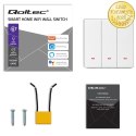 Qoltec Inteligentny 3-kanałowy włącznik wyłacznik światła | Wi-Fi | Timer| Tuya | Smart life | Biały