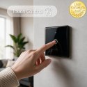Qoltec Inteligentny dotykowy 1-kanałowy włącznik wyłącznik światła | Wi-Fi | Timer | Tuya | Smart life | Hartowane szkło | Czarn